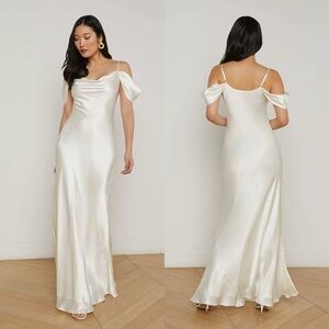 L'AGENCE Kenna Silk Gown in Ivory